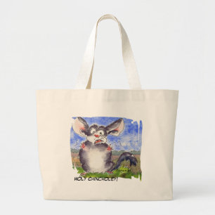Bolsa Tote Grande Chinchilla Cartoon Engraçado Tote Bag