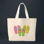 Bolsa Tote Grande Chinelos de Verão<br><div class="desc">Personalizar item No entanto,  você deseja ajustado suas necessidades...  Todos os gráficos são desenhados à mão por mim! Copyright 2010</div>