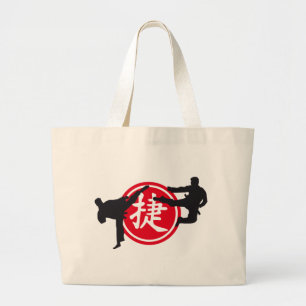 Bolsa Tote Grande chinese sign and karate fighter