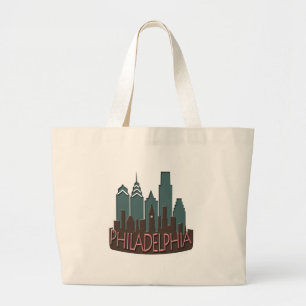 Bolsa Tote Grande Chocolate do newwave da skyline de Philly