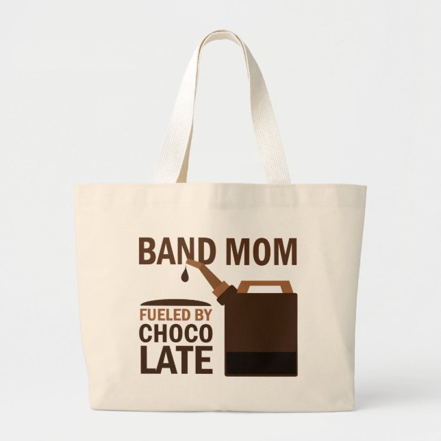 Bolsa Tote Grande Chocolate (engraçado) da mamã da banda (Frente)