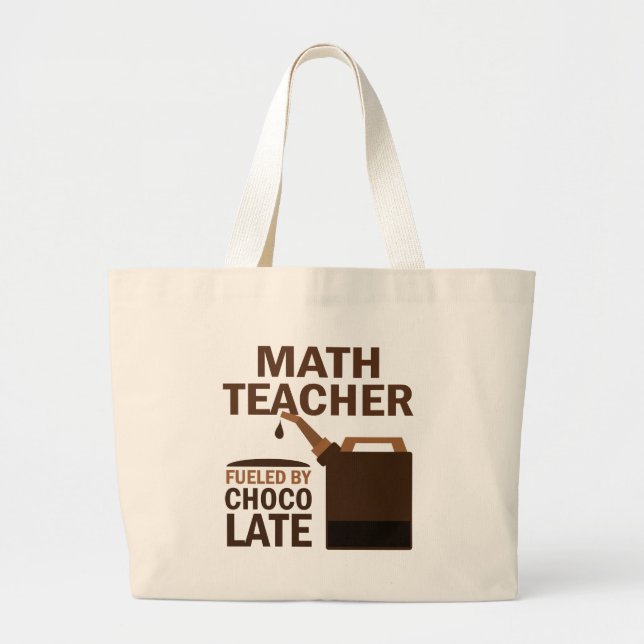 Bolsa Tote Grande Chocolate (engraçado) do professor de matemática (Frente)