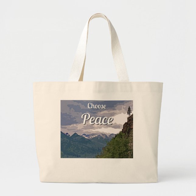 Bolsa Tote Grande Choose Peace Large Tote Bag (Frente)