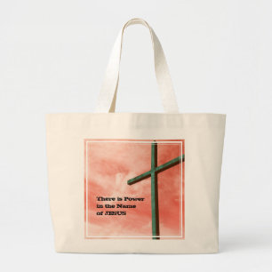 Bolsa Tote Grande Christian JESUS Power Name Cross Páscoa