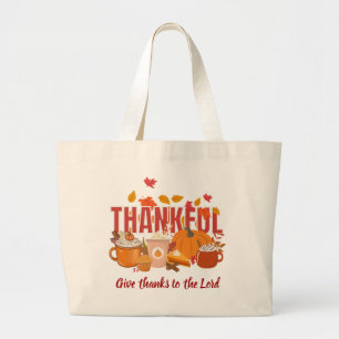 Bolsa Tote Grande Christian Pumpkin AGRADECIMENTO