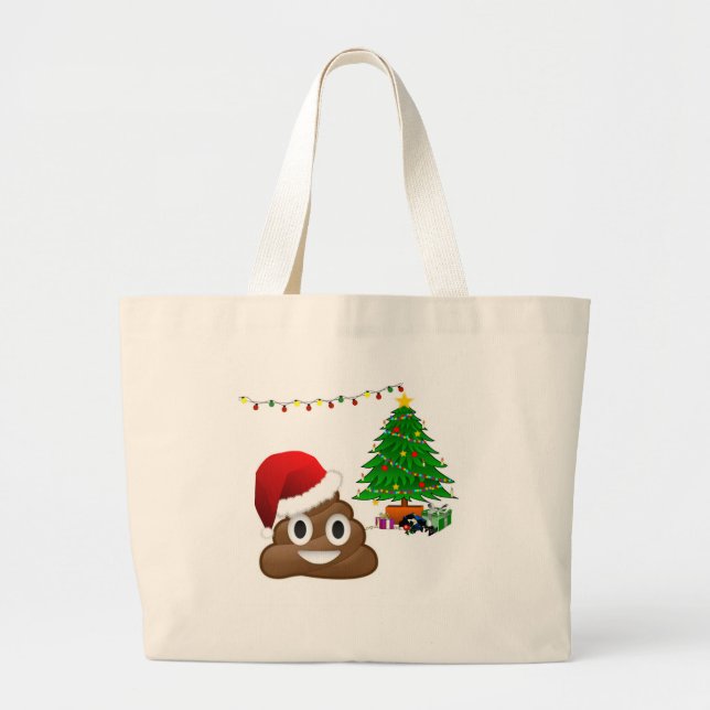 Bolsa Tote Grande christmas poo emoji (Frente)