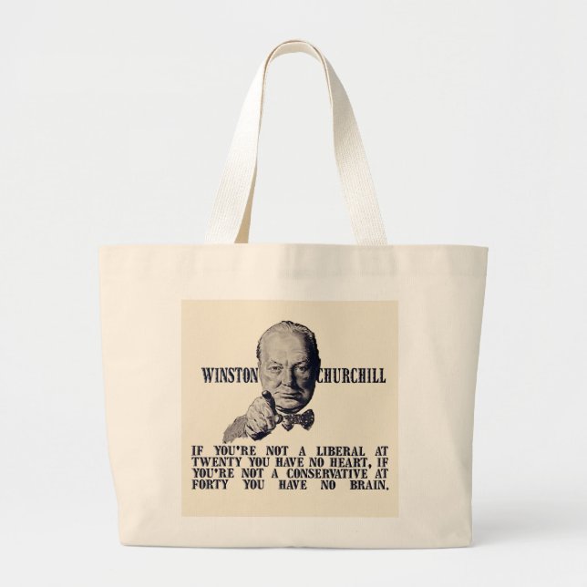 Bolsa Tote Grande Churchill em conservadores e em liberais (Frente)