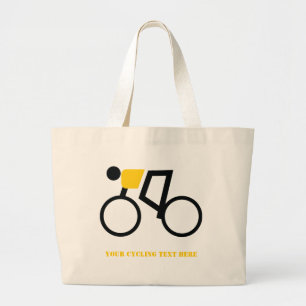 Bolsa Tote Grande Ciclista montando seu costume de bicicleta