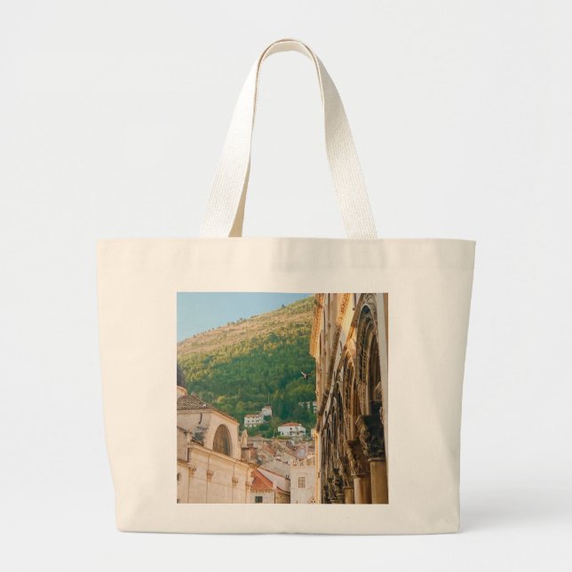 Bolsa Tote Grande Cidade antiga de Dubrovnik (Frente)