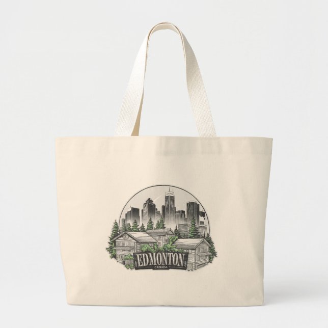 Bolsa Tote Grande Cidade de Edmonton, Canadá (Frente)