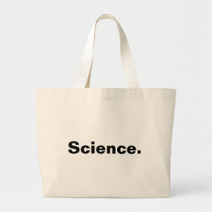 Bolsa Tote Grande Ciência, uma palavra, design de minimalismo