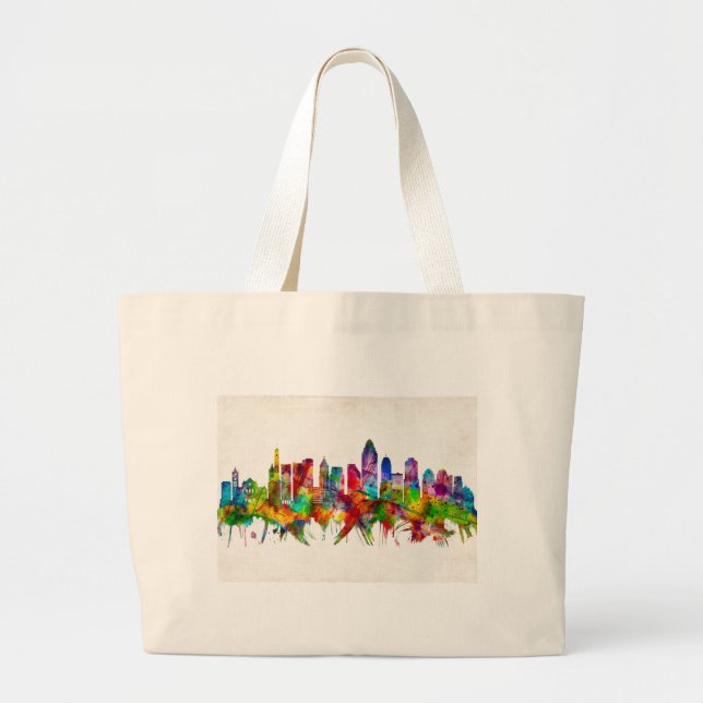 Bolsa Tote Grande Cincinnati Ohio Skyline (Frente)
