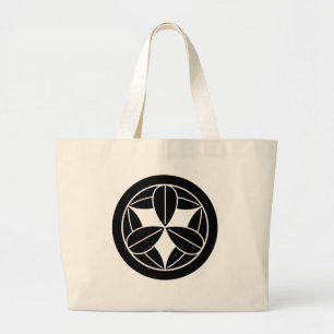 Bolsa Tote Grande Círculo com nove folhas de bambu