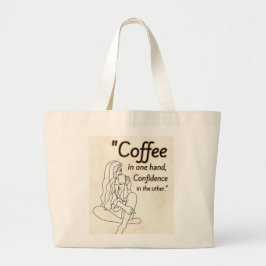 Bolsa Tote Grande citação do café