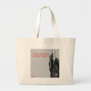 Bolsa Tote Grande Citação Famosa da "Luta" de Sigmund Freud