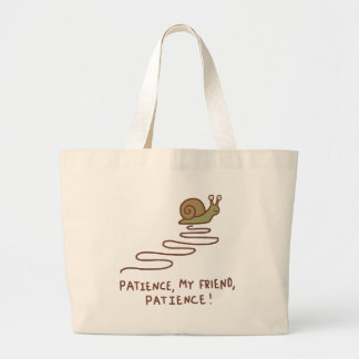 Bolsa Tote Grande Citação Motivacional Paciência Caracol Fofo