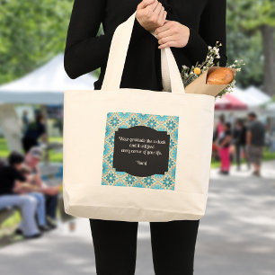 Bolsa Tote Grande Citação Rumi de Gratidão