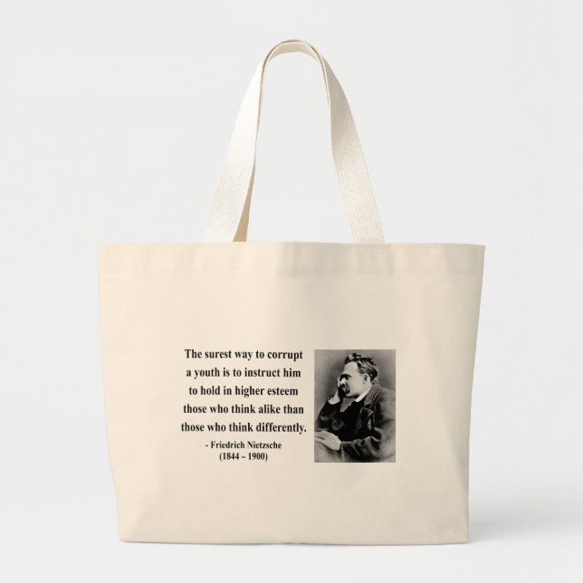 Bolsa Tote Grande Citações 2b de Nietzsche (Frente)