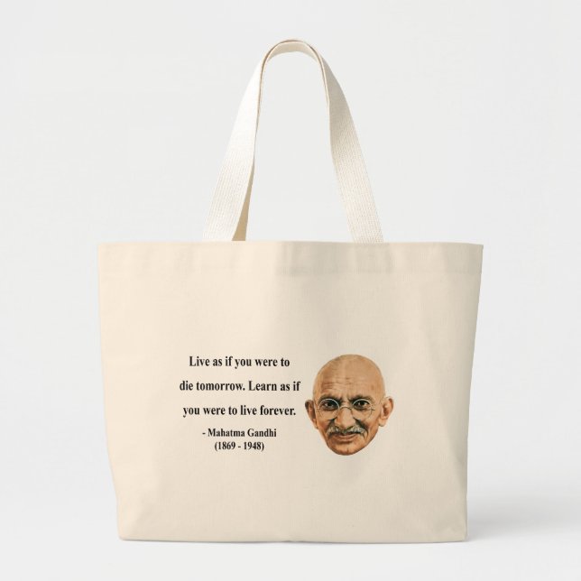 Bolsa Tote Grande Citações 4b de Gandhi (Frente)
