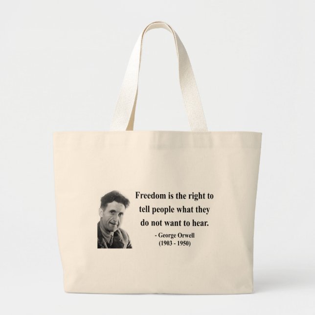 Bolsa Tote Grande Citações 4b de George Orwell (Frente)