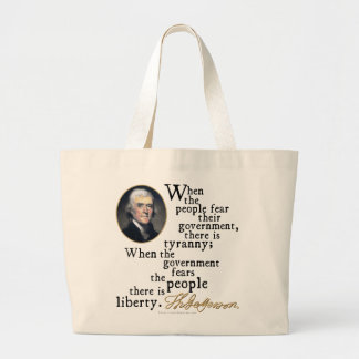 Bolsa Tote Grande Citações da Tirania-Liberdade de Jefferson