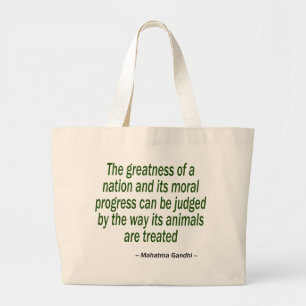 Bolsa Tote Grande Citações de Mahatma Gandhi