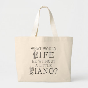 Bolsa Tote Grande Citações engraçadas da música do piano