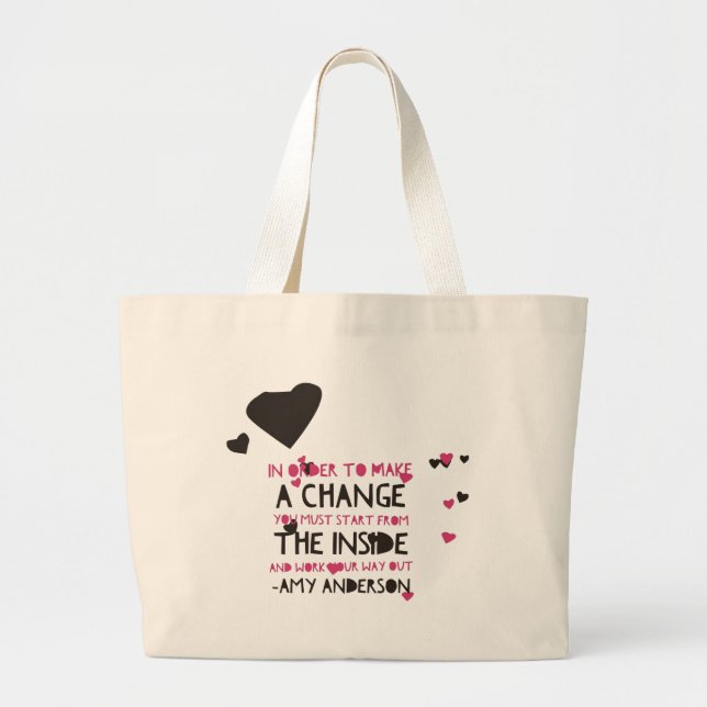 Bolsa Tote Grande Citações femininos (Frente)
