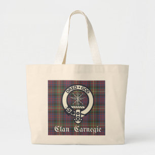 Bolsa Tote Grande Clã Carnegie Crest Tartan