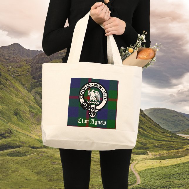 Bolsa Tote Grande Clan Agnew Tartan Crest (Criador carregado)