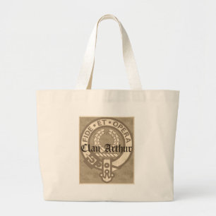 Bolsa Tote Grande Clan Arthur Crest Crachá Antiquado
