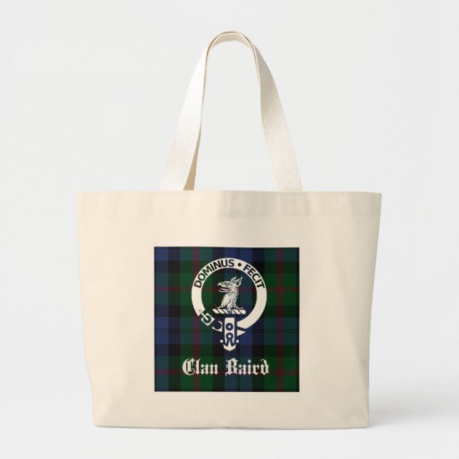 Bolsa Tote Grande Clan Baird Crest Tartan (Frente)