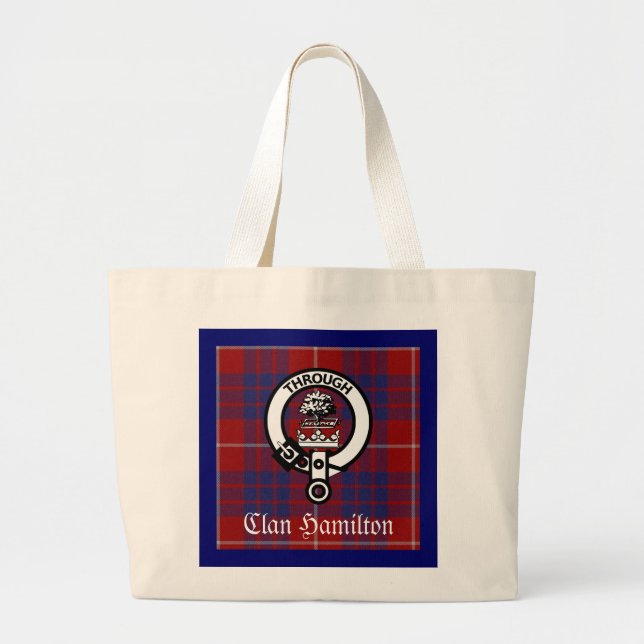 Bolsa Tote Grande Clan Hamilton Crest & Tartan (Frente)