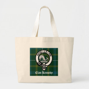 Bolsa Tote Grande Clan Kennedy Crest Tartan