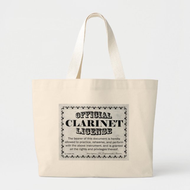 Bolsa Tote Grande Clarinet License (Frente)