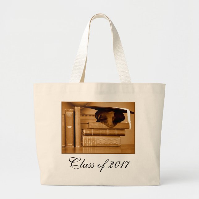 Bolsa Tote Grande Classe de Livros Clássicos de 2017 para o Formando (Frente)