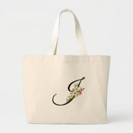 Bolsa Tote Grande Classic monogram J red white flower mother gift