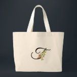 Bolsa Tote Grande Classic monogram T red white flower mother gift<br><div class="desc">Searching for the perfect Mother's Day gift? Look no further than the Classic Monogram Tote Bag! Just imagine the radiant smile on Mom's face as she unwraps this thoughtful present. This charming tote bag is adorned with the most delightful red and white watercolor floral designs, creating a visually appealing and...</div>