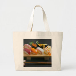 Bolsa Tote Grande Classic Sushi Platter on Wooden Board Tote