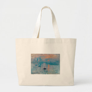 Bolsa Tote Grande Claude Monet Impression Sunrise Francês