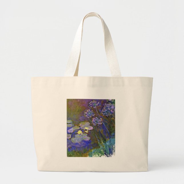 Bolsa Tote Grande Claude Monet Water Lily Agapanthus (Frente)