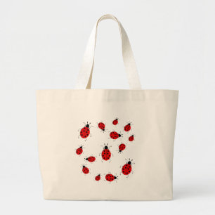 Bolsa Tote Grande Clipart colorido bonito dos joaninhas