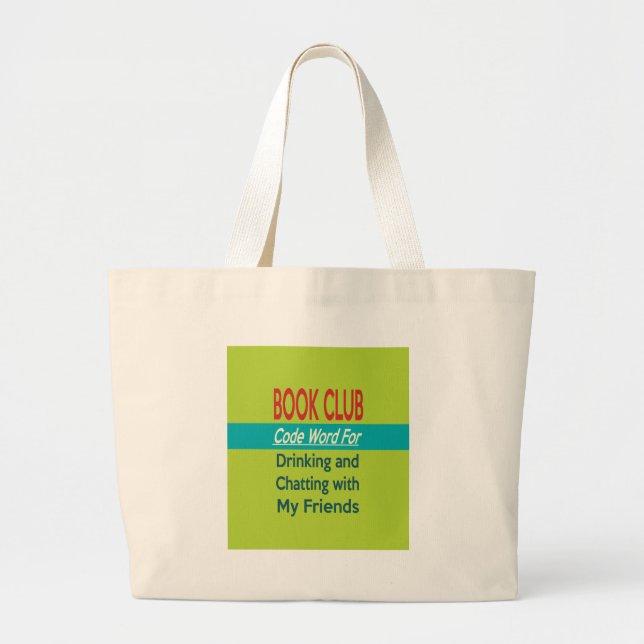 Bolsa Tote Grande Clube de leitura - codifique a palavra (Frente)