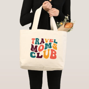 Bolsa Tote Grande Clube de Mães Viajantes Lembrança Estilo Retro Gro