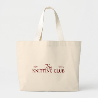 Bolsa Tote Grande clube de tricô para artesanato à noite