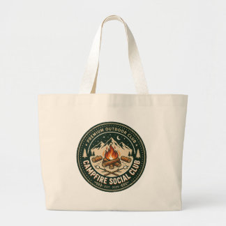 Bolsa Tote Grande Clube Social Retro Acampamento Montanha Insígnia O