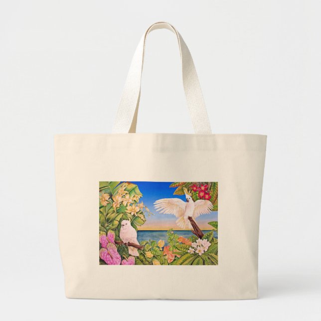 Bolsa Tote Grande Cockatoos Sulfer-com crista (Frente)