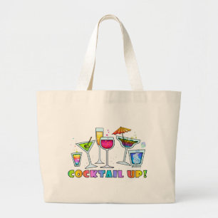 Bolsa Tote Grande COCKTAIL ACIMA DOS VIDROS MANTIMENTO ou SACOLA