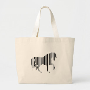 Bolsa Tote Grande CÓDIGO DE BARRAS DE CAVALO Padrão de Código de Bar