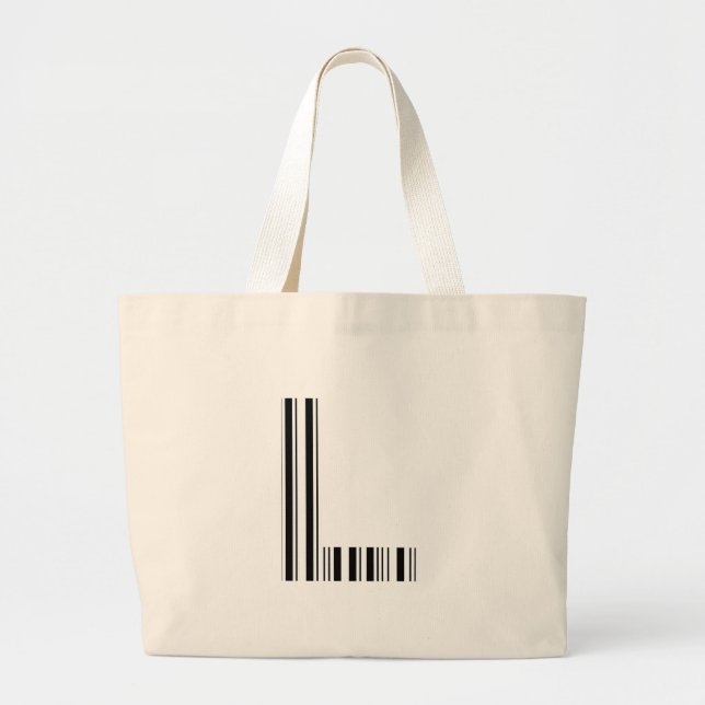 Bolsa Tote Grande CÓDIGO DE BARRAS LETRA L Primeiro padrão de código (Frente)